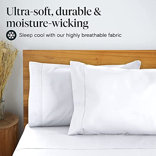 Luxclub 6 Pc Extra Deep Pocket Queen Sheets & Pillowcases Set - Hotel Bedding Silky Soft Eco Friendly Wrinkle Free Ultra Soft Cooling Bed Sheet Set Deep Pocket Up To 21" (Queen, White) #TOP4
