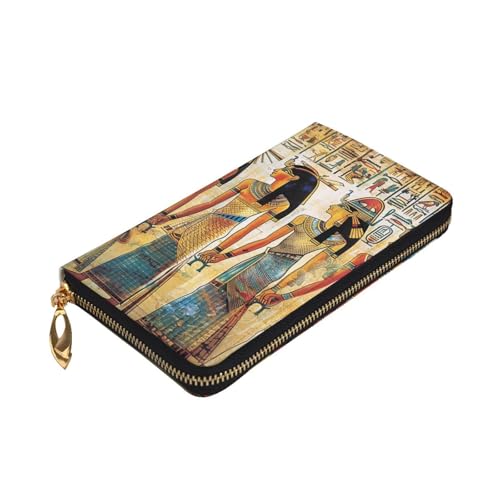 Women in Ancient Egypt Printed Long Wallet for Women Men Cute PU Leather Wallet with Coin Purse and Credit Card Holder3
