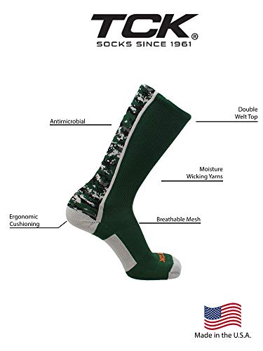 Image of TCK Digital Camo Crew Socks (Dark Green, Medium)