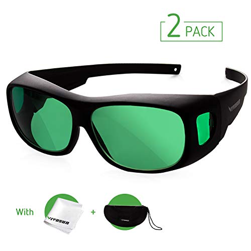 VIVOSUN 2-Pack Indoor Hydroponics LED Grow Room Glasses with Glasses Case