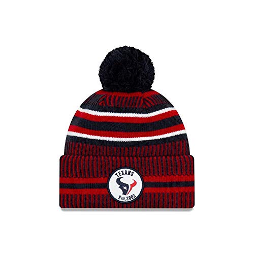New Era Men's Navy/Red Houston Texans 2019 NFL Sideline Home Official Sport Knit Hat