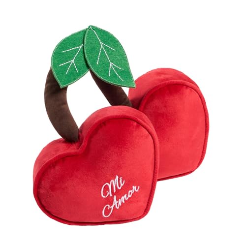 Image of OHS Red Heart Cherry Door Stop, Matte Velvet Fabric Cute Decorative Door Stops for Home and Office Doorstop Weighted Home Interior Stuffed Doorstop Stopper Floor Decorative