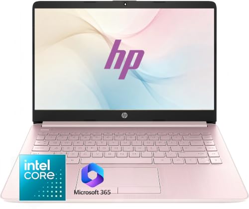 Image of HP Rose Pink Student Laptop • Intel 4-Core Processor • 16GB RAM • Windows 11 • Microsoft 365 • Thin & Portable Laptop for School, Online Classes, Web Browsing & Everyday Use