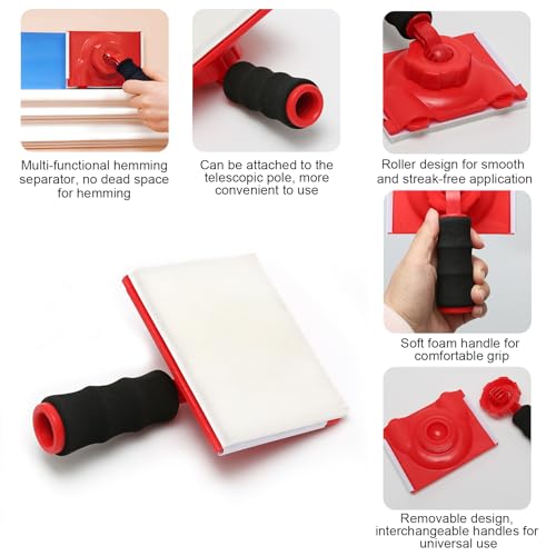 Farbkanten Werkzeug Set, Farbkanten Latex Pinsel mit Ersatzpads und Abdeckband, Farbkantenschneider Multifunktional für Wand- und Deckenecken