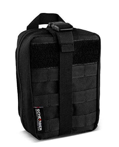 Scherber Premium IFAK Kit Trauma Pack | HSA/FSA Approved | Fully Stocked MOLLE Pouch w/CAT Tourniquet, HyFin Chest Seal, & Israeli Bandage | Trauma Kit for Gunshot, Bleeding, Major Wound Care (Black) - Image 3