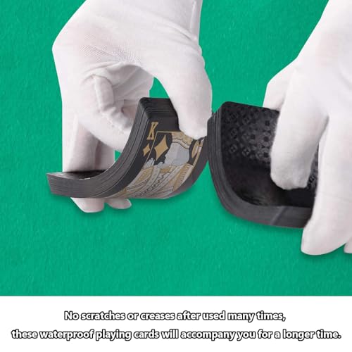 Schwarz-goldene Spielkarten, wasserdichtes Kartendeck, coole Kunststoff-Spielkarten, Pokerkarten für Tischspiele mit Familie und Freunden, Geschenk, Partyspiel (schwarz) – Bild 5