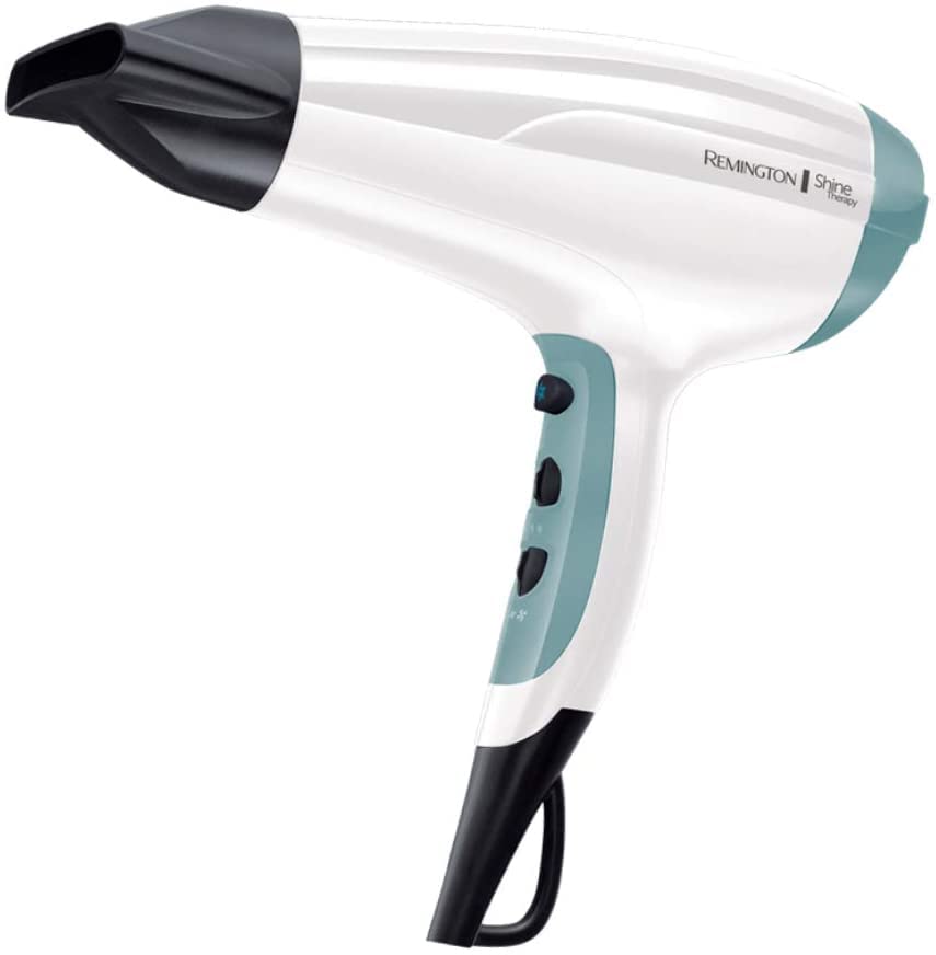 Remington Haartrockner Ionen [leicht & leise] Shine Therapy (2300 Watt, leichtes Gewicht & geringe Lautstärke, 3 Heiz- und 2 Gebläsestufen, Abkühlstufe, Stylingdüse & Diffusor), D5216