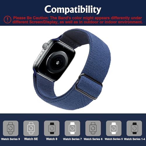 Image of Arae Stretchy WatchBand Compatible for Apple Watch Band 49 /45 /44 /42 /41 /40mm /38mm Comfortable Adjustable Sport Band for iWatch Series 10 9 8 7 6 5 4 SE 3 2 1 Women Men