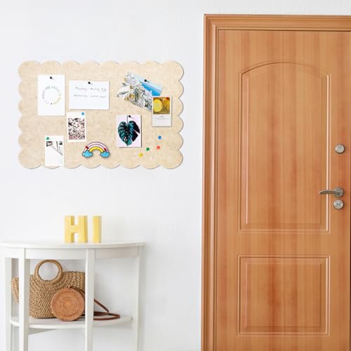 Tutamaz Große Pinnwand, 60 x 40cm Filz Pinnwand Wellenrand Faltbare dekorative Pinnwand Ohne Bohren mit Reißzwecke Fototafel Memoboard Vision Board für Wände Büro Küche Schule Zuhause Kinderzimmer