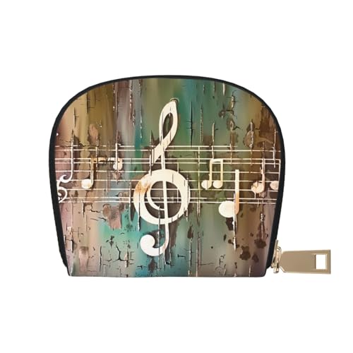 Music Note Printed Card Wallet for Women Men Cute Zipper Card Cases Holder Mini Coin Purse with 12 Card Slots