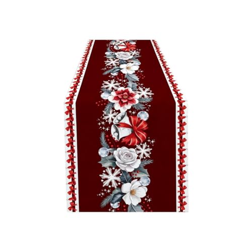 Floral Pattern Christmas Table Runner Linen Table Runner for Dining Table - image 2