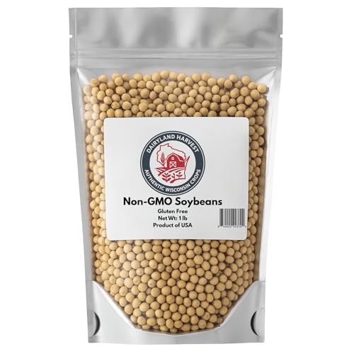 Dairyland Harvest Non-GMO Soybeans – 100% Natural Whole Soya beans for Soy Milk & Tofu Making – Food-Grade, High-Protein, USA Grown 1 lb
