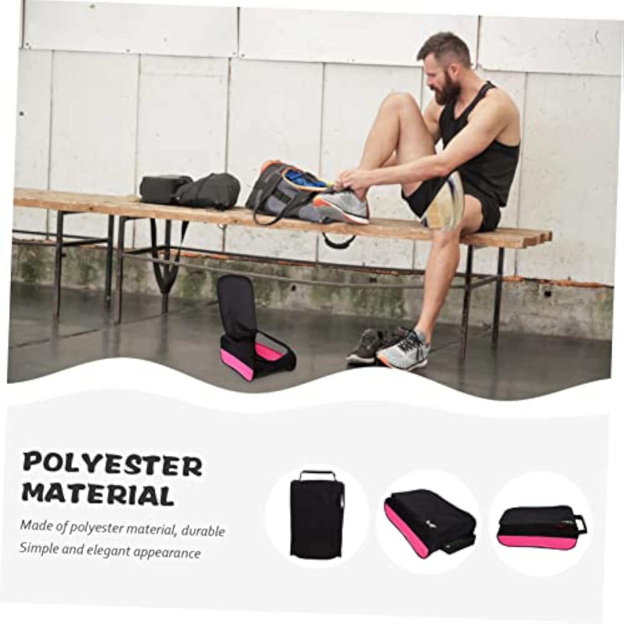 Portable Golf Shoe Storage Bag, Lightweight Zippered Holder