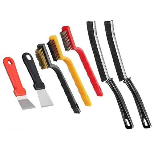 Image of 7Pcs Crevice Cleaning Brush Set Groove Gap Cleaning Tool Difficult to Clean Gaps for Kitchen Bathroom