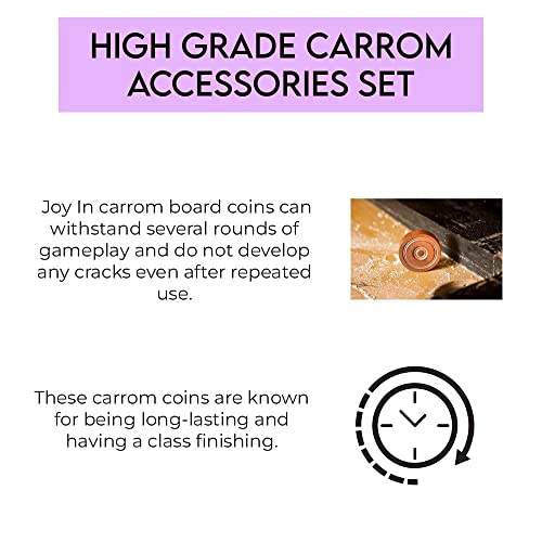 Image of SSS Wooden Carrom Board Coins, Striker and Powder -24 Pieces (Multicolour)