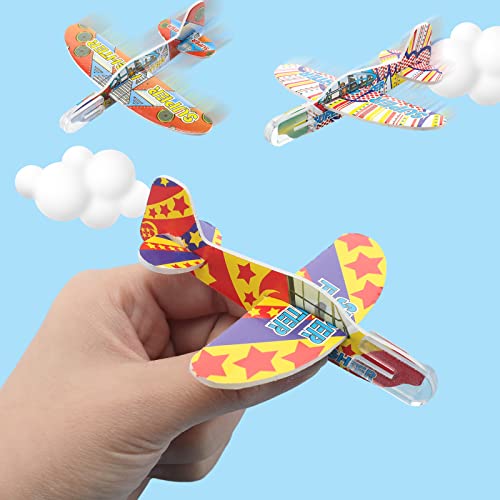 Libima 144 Pcs Foam Airplanes Toy for Kids Bulk Glider Planes Outdoor Flying Toys Airplane Party Favors Individually Wrapped Foam Plane Kit for Birthday Party Carnival Classroom Prizes - Thumbnail 3