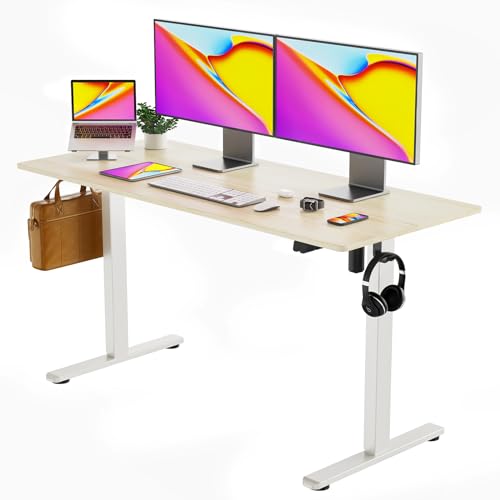 Modern Space 55" Electric Sit-Stand Desk, 24" Wide