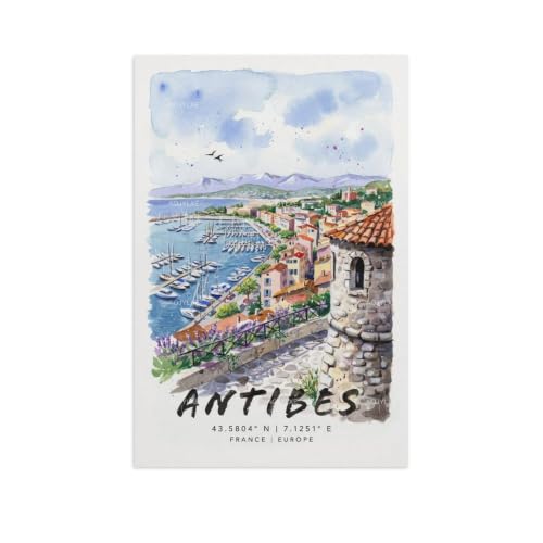 Décoration de chambre esthétique Antibes poster voyage vintage