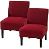   MIFXIN-Armless-Accent-Chair-Covers-Stretch-Jacquard-Slipper-Chair-Slipcovers-Removable-Washable-Chair-Furniture-Protector-for-Living-Room-Bedroom-Dining-Room-Wine-Red-2-Pack