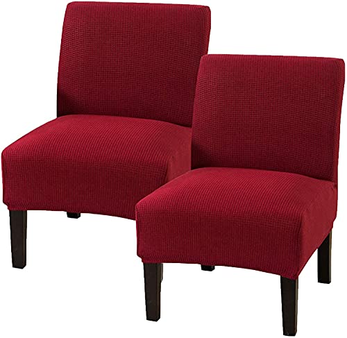 MIFXIN-Armless-Accent-Chair-Covers-Stretch-Jacquard-Slipper-Chair-Slipcovers-Removable-Washable-Chair-Furniture-Protector-for-Living-Room-Bedroom-Dining-Room-Wine-Red-2-Pack MIFXIN Armless Accent Chair Covers Stretch Jacquard Slipper Chair Slipcovers Removable Washable Chair Furniture Protector for Living Room Bedroom Dining Room Wine Red 2 Pack