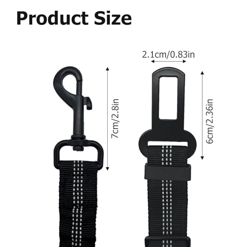 Zhtulck Anschnallgurt Hund Auto, Verstellbarer Elastischer Ruckdämpfung Hundeanschnaller für Alle Hunderassen, Katzen & Autotypen (50-85cm)