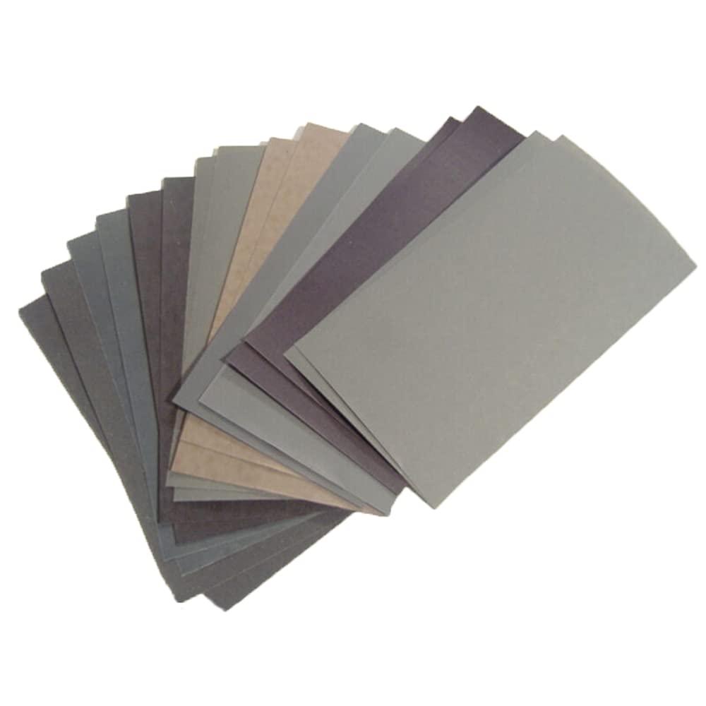 Set di carta vetrata a umido e a secco da 15 pezzi - Carta abrasiva al carburo di silicio a grana 400/600/800/1000/1200/1500/2000/2500