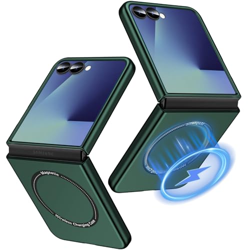 Coque Samsung Z Flip 7 haut de gamme étui ultra fin vert avec protection magnétique