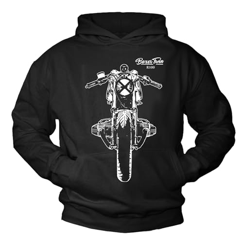 Sweat R100 Motard Custom pour homme avec grand graphisme de moto imprimé et coupe confortable