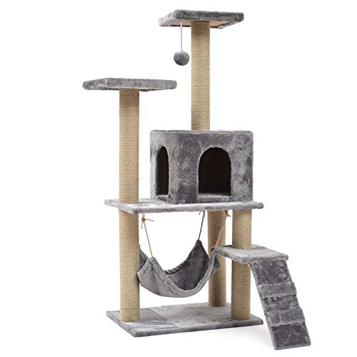 Besitek 55inch Multi-Level Cat Tree Cat Tower Cat Condo, Stable Cat Tower Cat Stand House Furniture Activity Trees