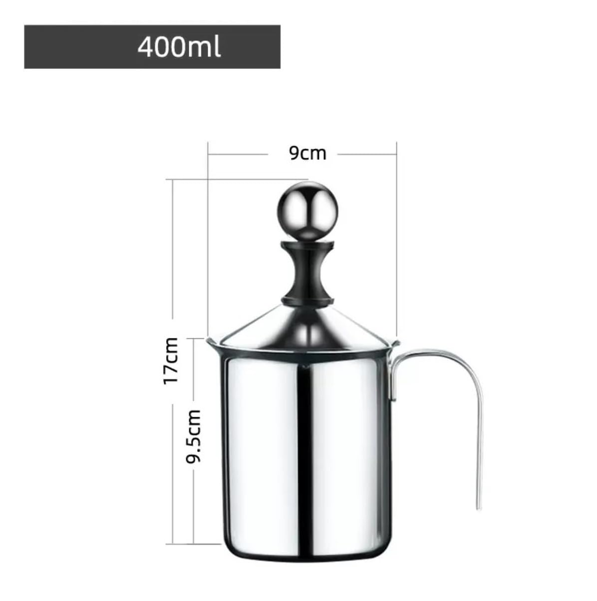Frullino Montalatte Montalatte Manuale In Acciaio Inossidabile Montalatte Manuale Per Schiuma Di Latte Monta Latte(17 * 9cm)
