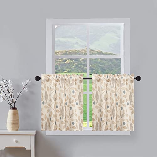 VOGOL Small Window Curtains, Cute Birds Print Short Half Curtains