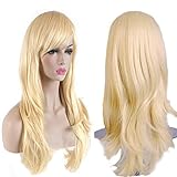 Akstore 28' 70cm Fashion Wigs Long Wavy Curly Hair Cosplay Wig & Wig Cap (Golden)