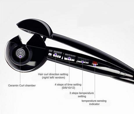 Automatic Hair Curler Machine, Perfect Curl Hair Curler for Women, Ceramic Auto Curling Iron with Adjustable Temperature & Timer, Anti-Tangle Curling Wand for Long & Short Hair, Salon Style Curls at Home (Black) 2
