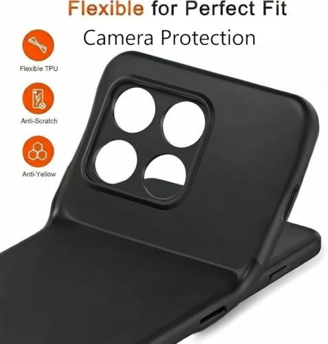 Image of Lustree Shockproof Flexible Silicone Back Cover Compatible with Motorola Edge 70 | Anti-Scratch Soft TPU Case with Raised Edges & Full Protection - Black