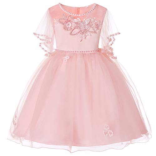 Robe de princesse à manches longues rose : le cadeau idéal pour fille 2-3 ans