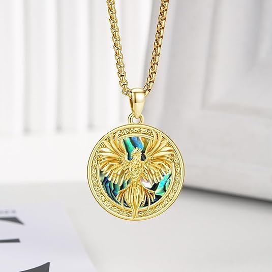 Phoenix Necklace 925 Sterling Silver Oxidized vintage Celtics Necklace Phoenix Rising Crystal Necklace Pendant Phoenix Jewelry Gifts for Women Men - Image 2