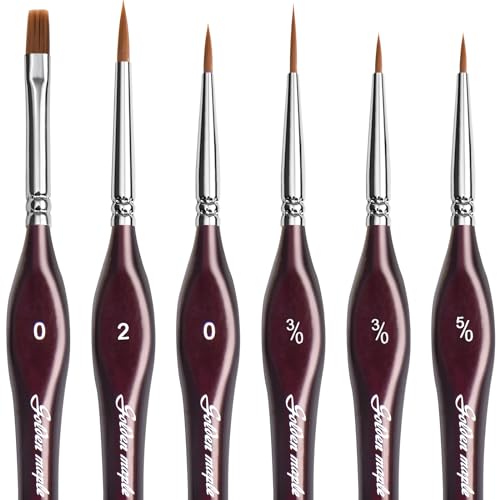 Minaniature Paint Brushes, 6PC Fine Detail Paint Brushes Set Mini Small Painting Brushes für Handwerk, Acryl, Aquarell, Öl, Modell, Gesicht, 40k & Malen nach Zahlen, Citadel,...