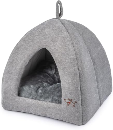Best Pet Supplies Cat Bed for Indoor Cat, Domed Tent House with Removable Pillow, Covered Cat Cave...
