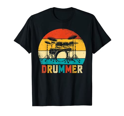 Drums Lover Funny Retro Vintage Style Drummer Percussionist Camiseta