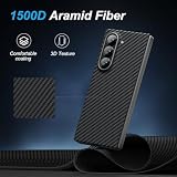 memumi Carbon etui do Galaxy Z Fold 6, 0,5 mm super cienkie, etui z prawdziwego włókna aramidowego，z ochroną przed upadkiem w jakości wojskowej do Galaxy Z Fold 6 2024 -Czarny