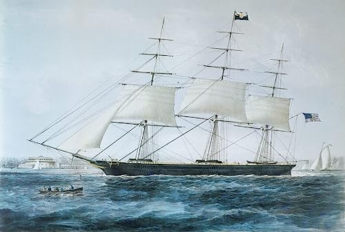 Tableau Clipper Ship rossignol affiche impression d'art Nathaniel Currier 60x90cm