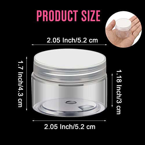 Image of Patelai 4 Pcs Plastic Jars Wide Mouth with Lids,2 Ounce,Clear | Travel Size for Creams Oils, Clear Round Storage Cosmetics Containers, Leak Proof Screw on Lids for Makeup Beauty DIY