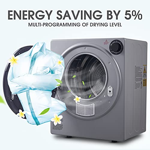 CTT Compact Dryer 2.0 cu.ft. Portable Clothes Dryers with Stainless Steel Liner Small Dryer Machine, Suitable for Apartments, Dorm, RVs, 110V Gray by CTT - Image 2
