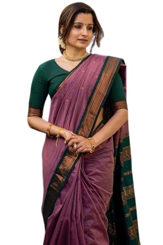 SGF11 Women's Kanjivaram Soft Lichi Silk Saree With Blouse Piece