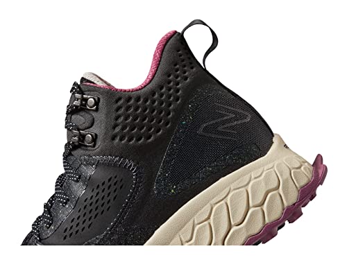New Balance Women's Fresh Foam X Hierro V1 Mid-Cut Trail Running Shoe, Black/Raisin, 5 Medium US
