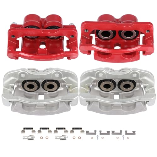 Image of SCITOO Front Rear(Left+Right) Brake Calipers With Bracket 18-B4728 18-B4729 18-B4764 18-B4765 Red Compatible For Cadillac 02-06 For Chevrolet 00-07 For GMC 00-07