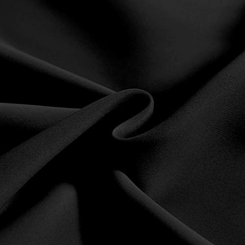 Decovsun Black Valance For Windows 42X18 Inch Solid Thermal Insulated Blackout Rod Pocket Kitchen Short Curtain Toppers Valance For Bathroom Living Room 1 Panel #TOP2