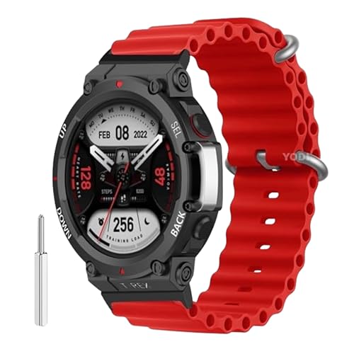 Image of YODI Strap Band Compatible with Amazfit T-Rex 2 Smartwatch Only Soft Silicone | Nylon | Chain | Leather Watch Straps with Installation Adjuster Tool For Amazfit TRex 2