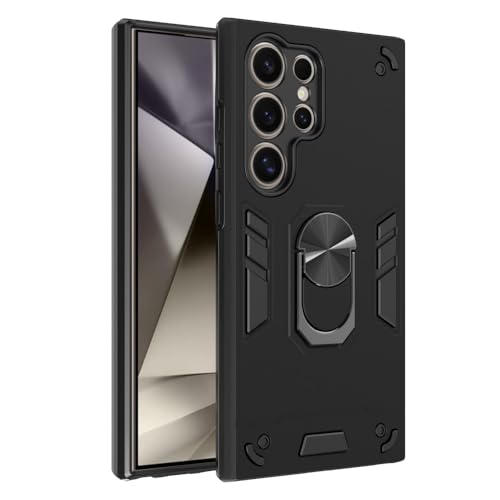 Image of NDCOM for S24 Ultra Cover | Premium Samsung S24 Ultra 5G Mobile Cover | S24 Ultra Case | Ring Holder Case Black