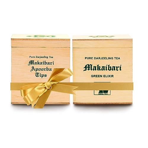 Image of Makaibari Elixir Organic Whole Leaf Green & Black Tea Chestlet | 100 Gm X 2 | USDA Organic Certified Darjeeling Tea